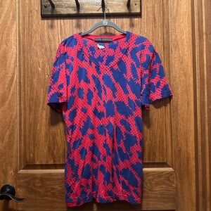 Men's Short-Sleeve Crew Tee — Blue & Red Graphic Print